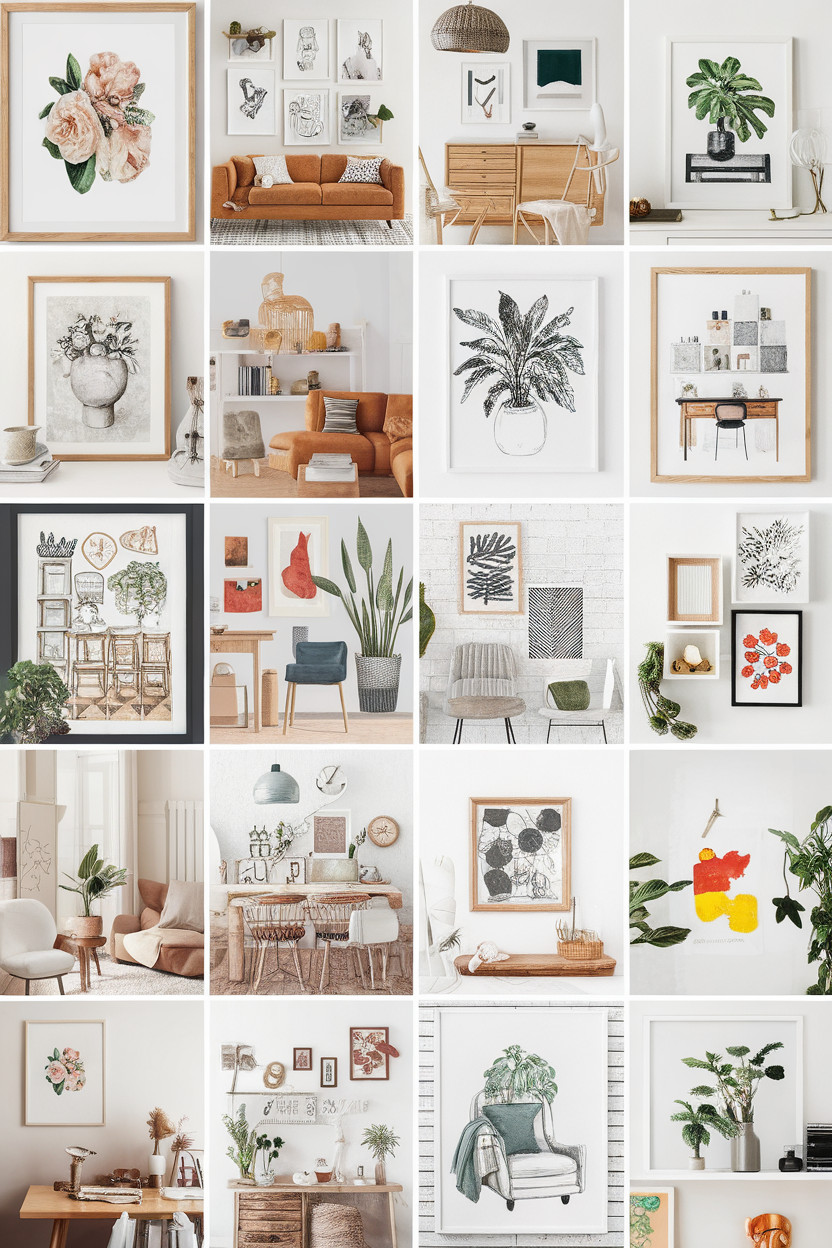 Charming Sketches in Frames