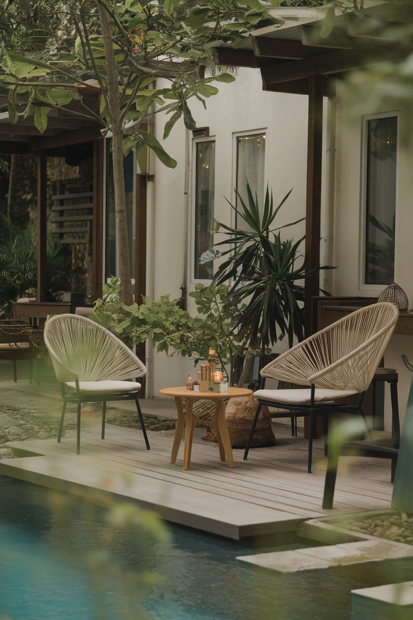 Cozy Poolside Lounge Area